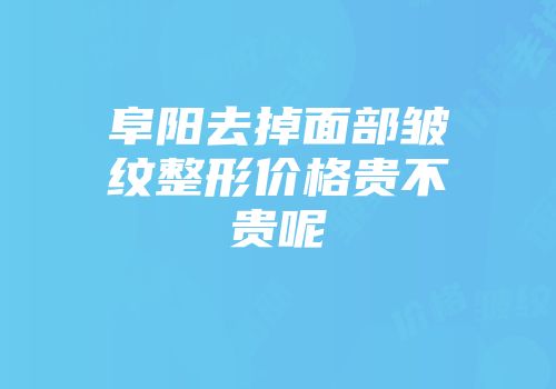 阜阳去掉面部皱纹整形价格贵不贵呢