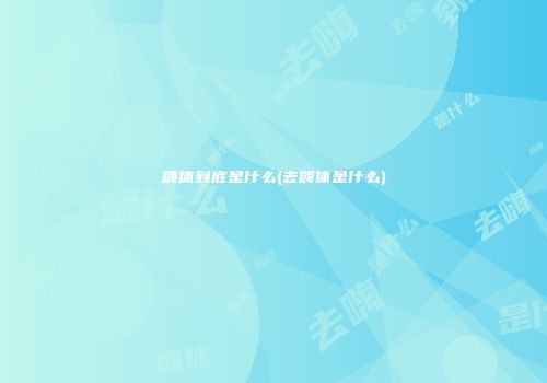 嗨体到底是什么(去嗨体是什么)