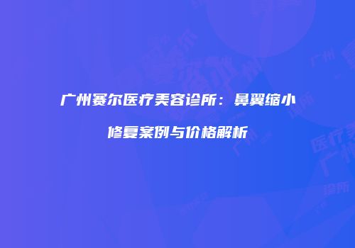 广州赛尔医疗美容诊所：鼻翼缩小修复案例与价格解析