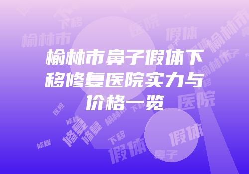 榆林市鼻子假体下移修复医院实力与价格一览