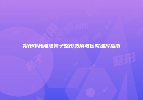 朔州市线雕隆鼻子整形费用与医院选择指南