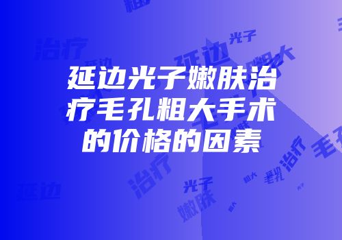 延边光子嫩肤治疗毛孔粗大手术的价格的因素