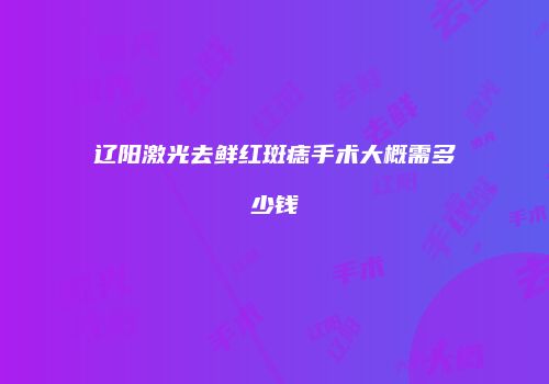 辽阳激光去鲜红斑痣手术大概需多少钱