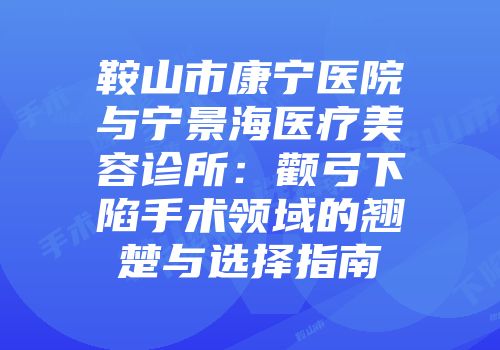 鞍山市康宁医院与宁景海医疗美容诊所：颧弓下陷手术领域的翘楚与选择指南