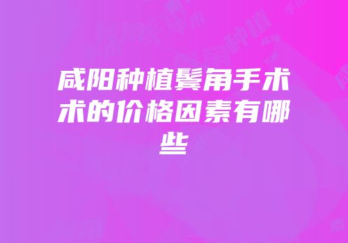 咸阳种植鬓角手术术的价格因素有哪些