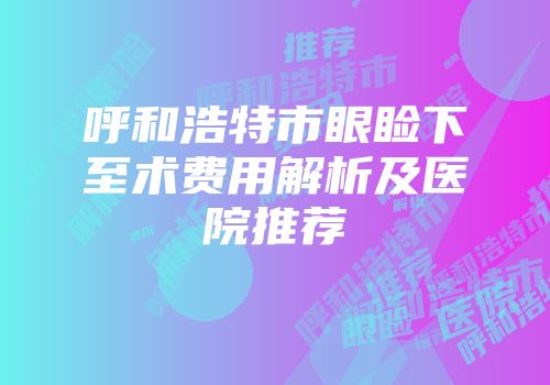 呼和浩特市眼睑下至术费用解析及医院推荐