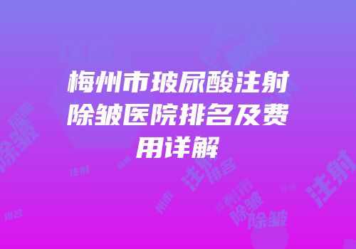 梅州市玻尿酸注射除皱医院排名及费用详解