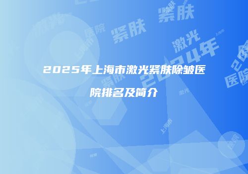 2025年上海市激光紧肤除皱医院排名及简介