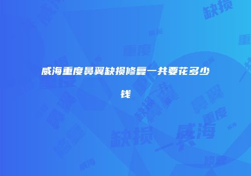 威海重度鼻翼缺损修复一共要花多少钱