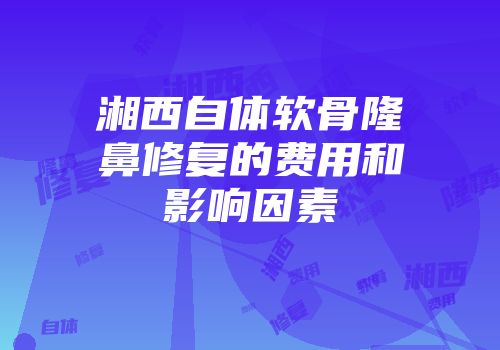 湘西自体软骨隆鼻修复的费用和影响因素