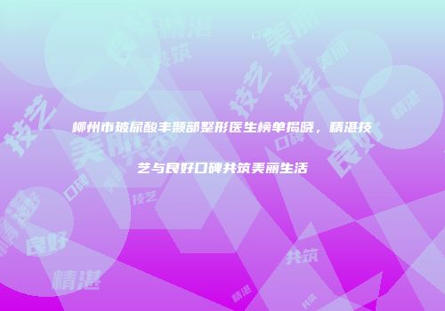柳州市玻尿酸丰颞部整形医生榜单揭晓，精湛技艺与良好口碑共筑美丽生活
