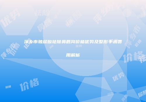 萍乡市玻尿酸祛除鼻唇沟价格优势及整形手术费用解析