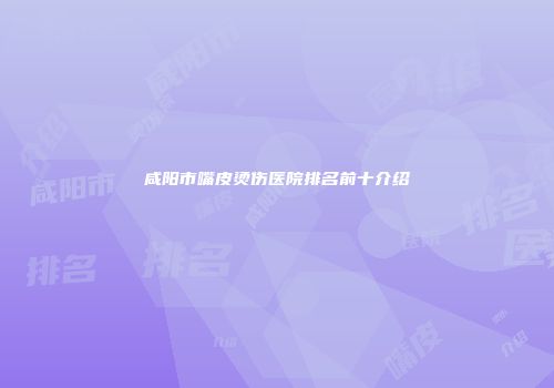 咸阳市嘴皮烫伤医院排名前十介绍