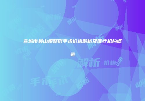 宣城市鼻山根整形手术价格解析及医疗机构概览