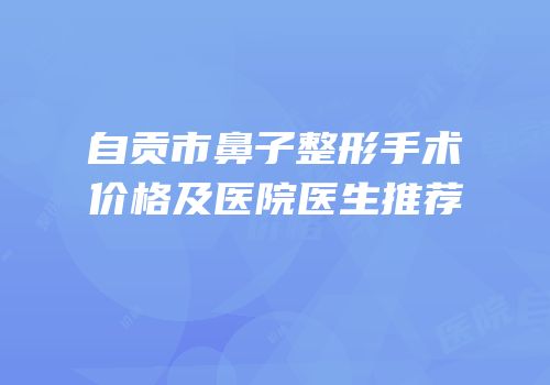 自贡市鼻子整形手术价格及医院医生推荐