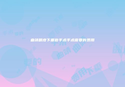 曲靖眼皮下垂做手术手术需要的费用