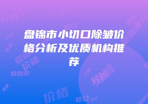 盘锦市小切口除皱价格分析及优质机构推荐