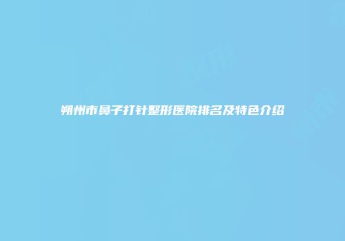 朔州市鼻子打针整形医院排名及特色介绍