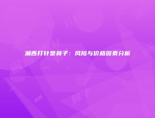 湘西打针垫鼻子：风险与价格因素分析