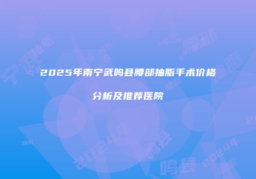 2025年南宁武鸣县腰部抽脂手术价格分析及推荐医院