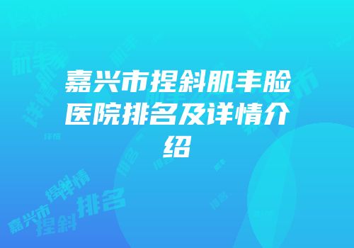 嘉兴市捏斜肌丰脸医院排名及详情介绍