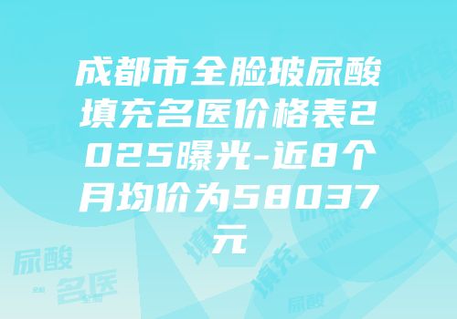 成都市全脸玻尿酸填充名医价格表2025曝光-近8个月均价为58037元