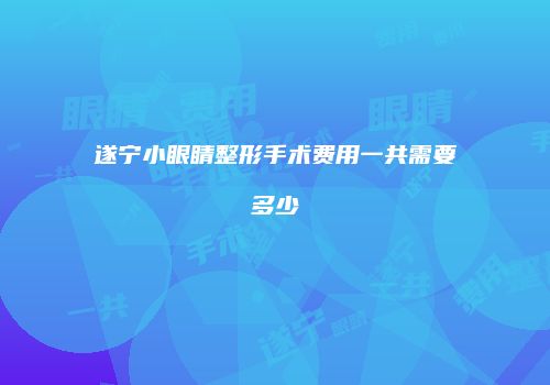 遂宁小眼睛整形手术费用一共需要多少