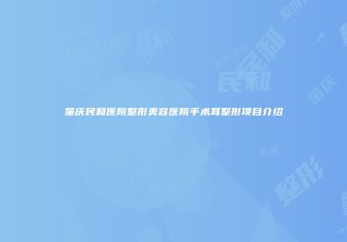肇庆民和医院整形美容医院手术耳整形项目介绍
