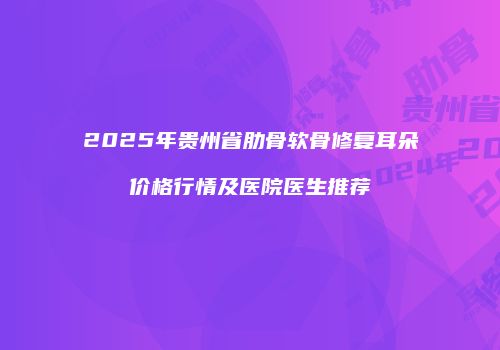 2025年贵州省肋骨软骨修复耳朵价格行情及医院医生推荐