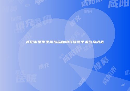 咸阳市整形医院玻尿酸填充隆鼻手术价格概览