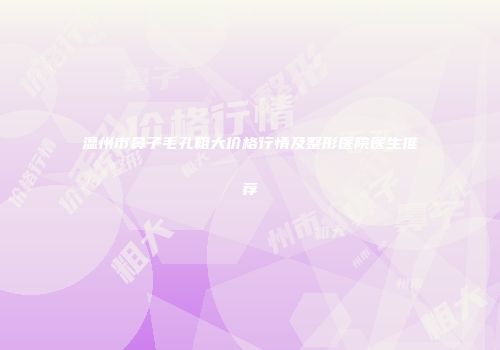 温州市鼻子毛孔粗大价格行情及整形医院医生推荐
