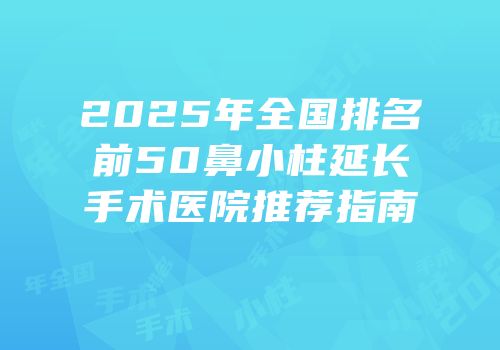 2025年全国排名前50鼻小柱延长手术医院推荐指南