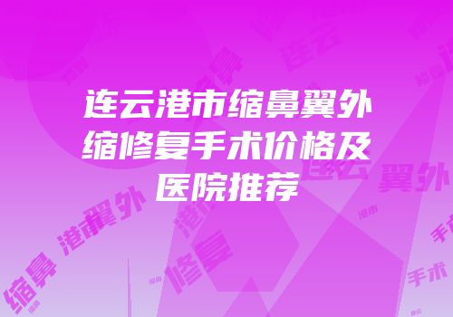 连云港市缩鼻翼外缩修复手术价格及医院推荐