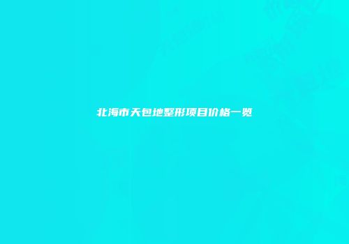 北海市天包地整形项目价格一览