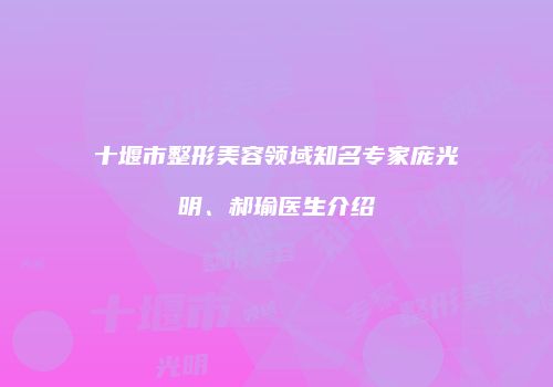 十堰市整形美容领域知名专家庞光明、郝瑜医生介绍