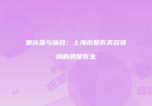 章庆国与施政：上海市整形美容领域的翘楚医生