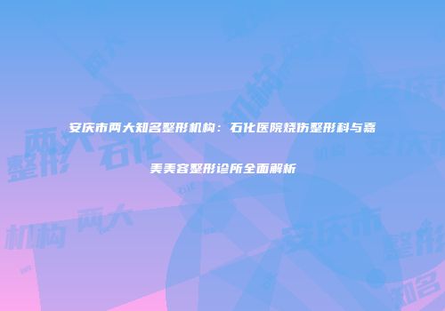 安庆市两大知名整形机构：石化医院烧伤整形科与嘉美美容整形诊所全面解析