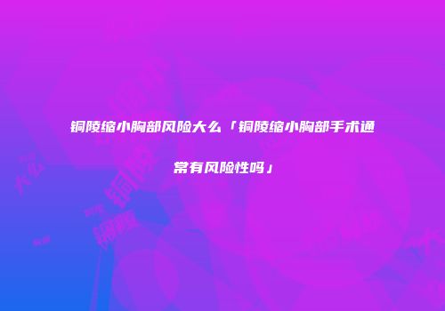 铜陵缩小胸部风险大么「铜陵缩小胸部手术通常有风险性吗」