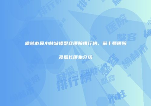 榆林市鼻小柱缺损整容医院排行榜：前十强医院及擅长医生介绍