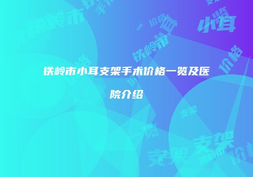 铁岭市小耳支架手术价格一览及医院介绍