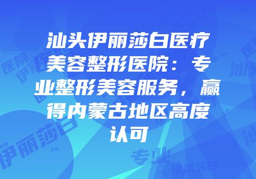 汕头伊丽莎白医疗美容整形医院：专业整形美容服务，赢得内蒙古地区高度认可