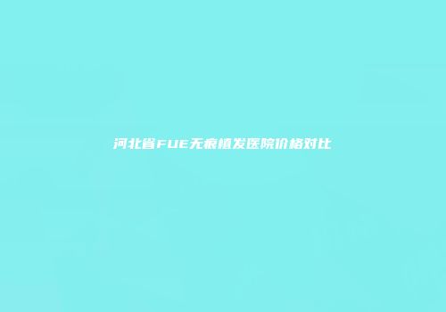 河北省FUE无痕植发医院价格对比
