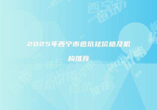 2025年西宁市痘坑祛价格及机构推荐