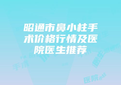 昭通市鼻小柱手术价格行情及医院医生推荐