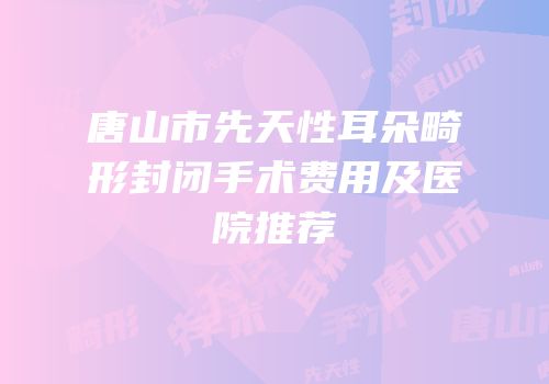 唐山市先天性耳朵畸形封闭手术费用及医院推荐