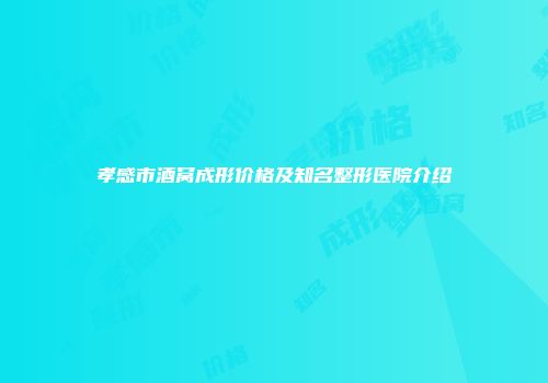 孝感市酒窝成形价格及知名整形医院介绍