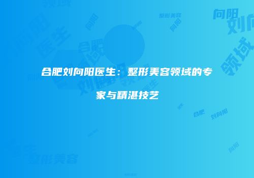 合肥刘向阳医生：整形美容领域的专家与精湛技艺