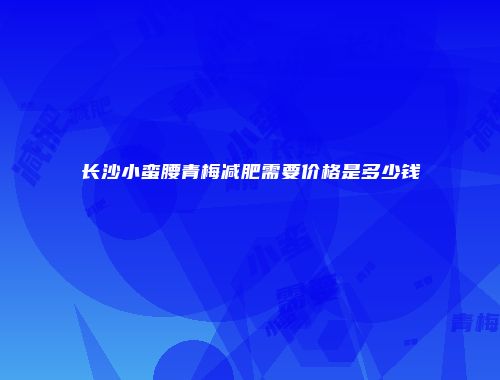 长沙小蛮腰青梅减肥需要价格是多少钱