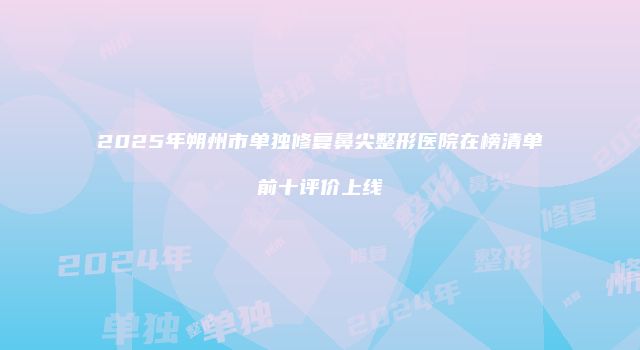 2025年朔州市单独修复鼻尖整形医院在榜清单前十评价上线