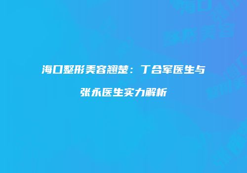海口整形美容翘楚：丁合军医生与张永医生实力解析